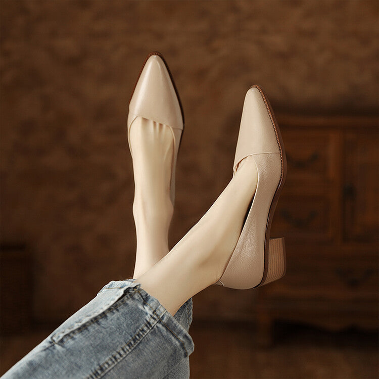 Low-Heel Soft Leather Flats