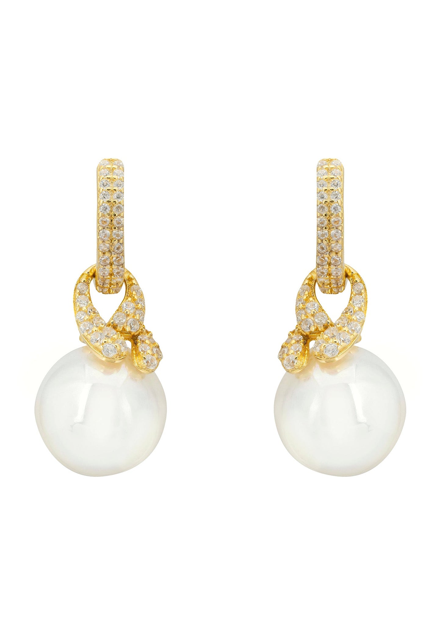 Pendientes de Perlas con Nudo Oro