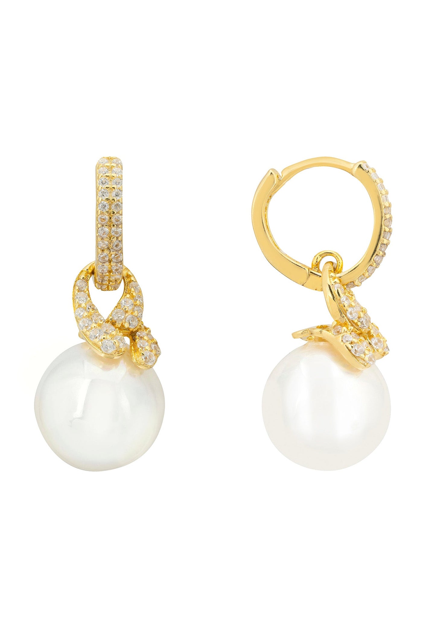 Pendientes de Perlas con Nudo Oro