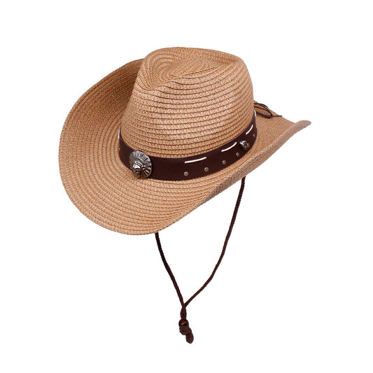 Rebel Ridge: Skull Belted Western Straw Cowboy Hat