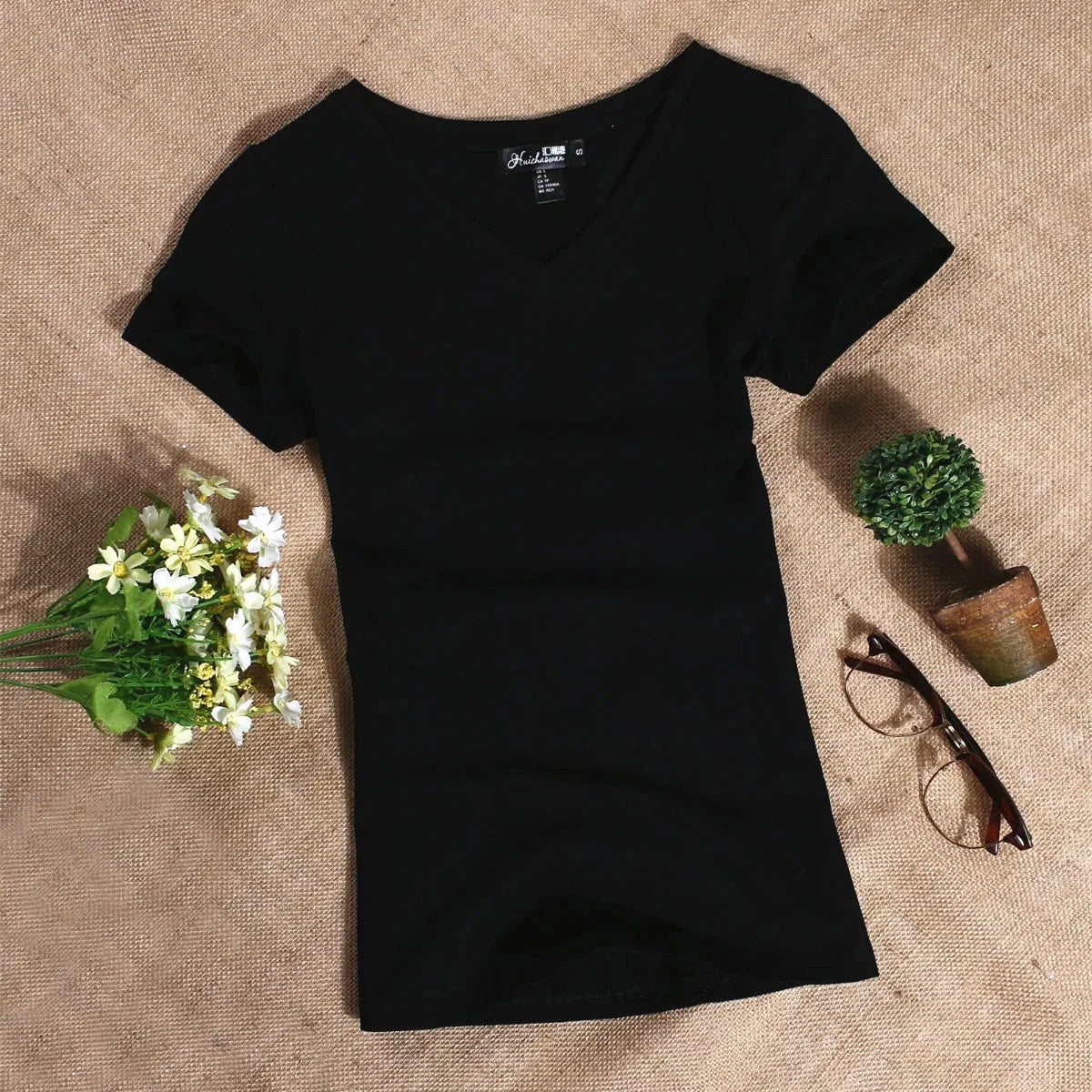 MRMT 2024 Women's T Shirt Casual Women Short Sleeved Slim Solid Color Tees