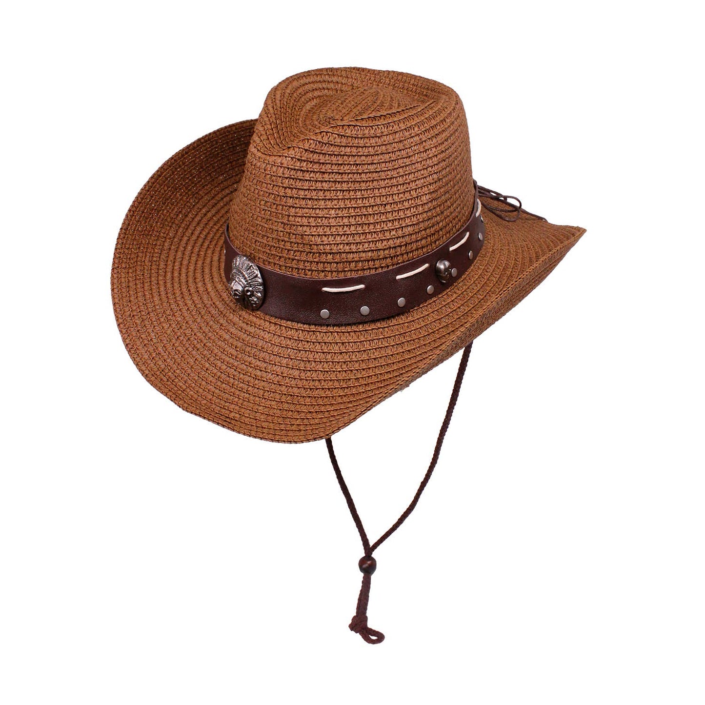 Rebel Ridge: Skull Belted Western Straw Cowboy Hat