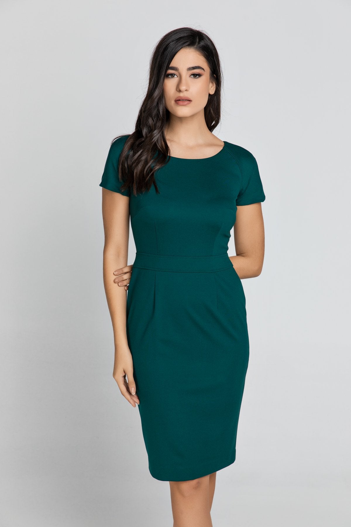 Fitted Emerald Cap Sleeve Dress – Conquista Fashion