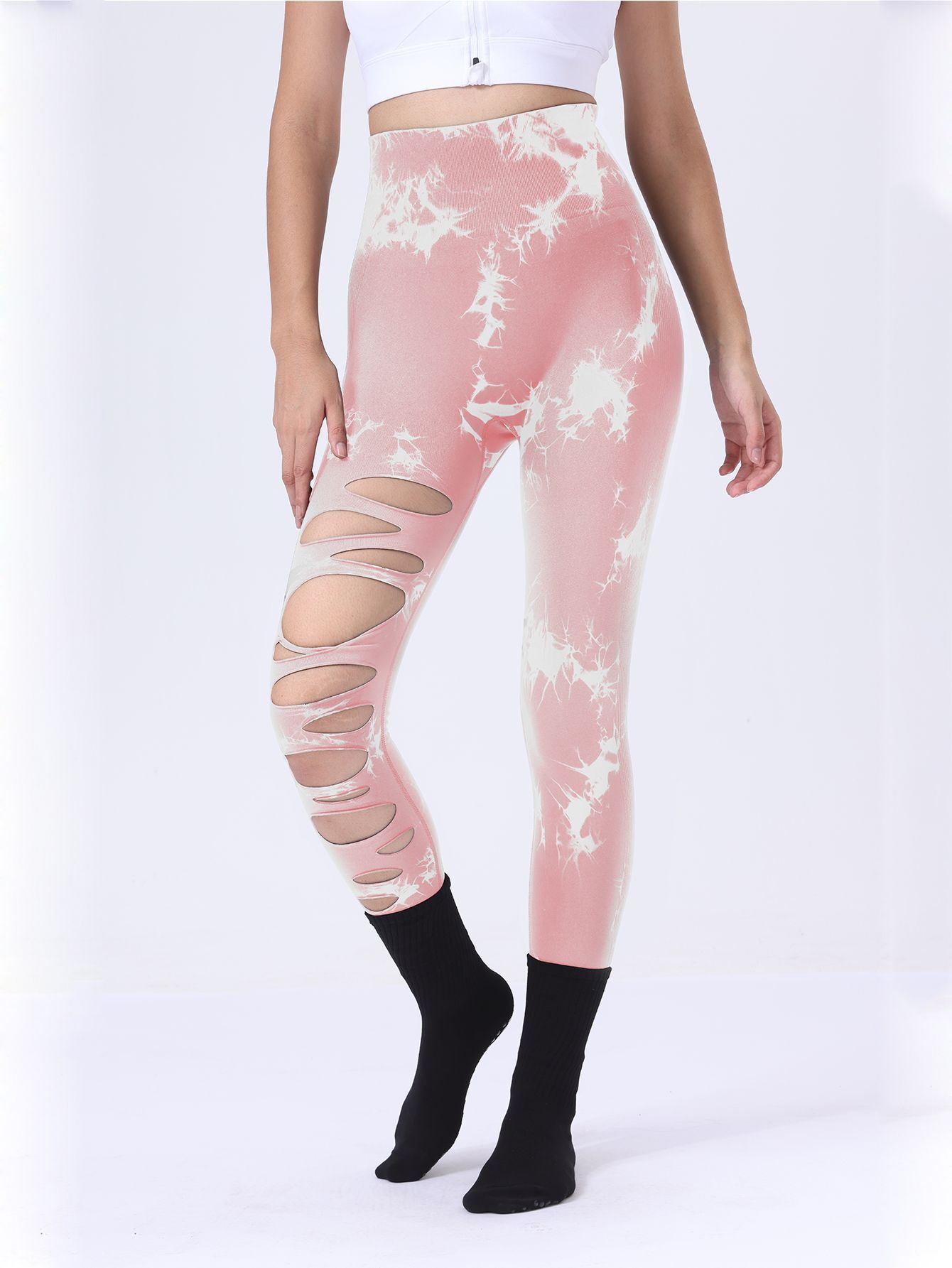Triple Impact Cutout Scrunch Leggings – 3-Pack Tie-Dye Edition