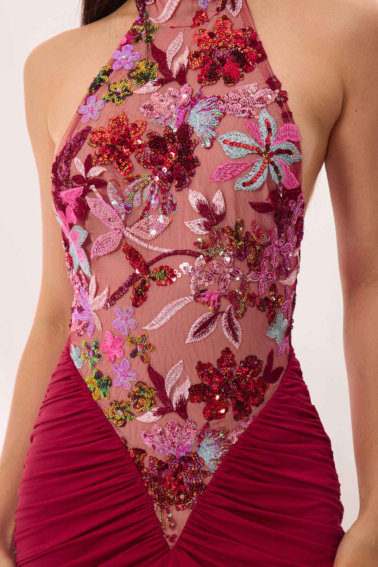 Sequin Halter Gown