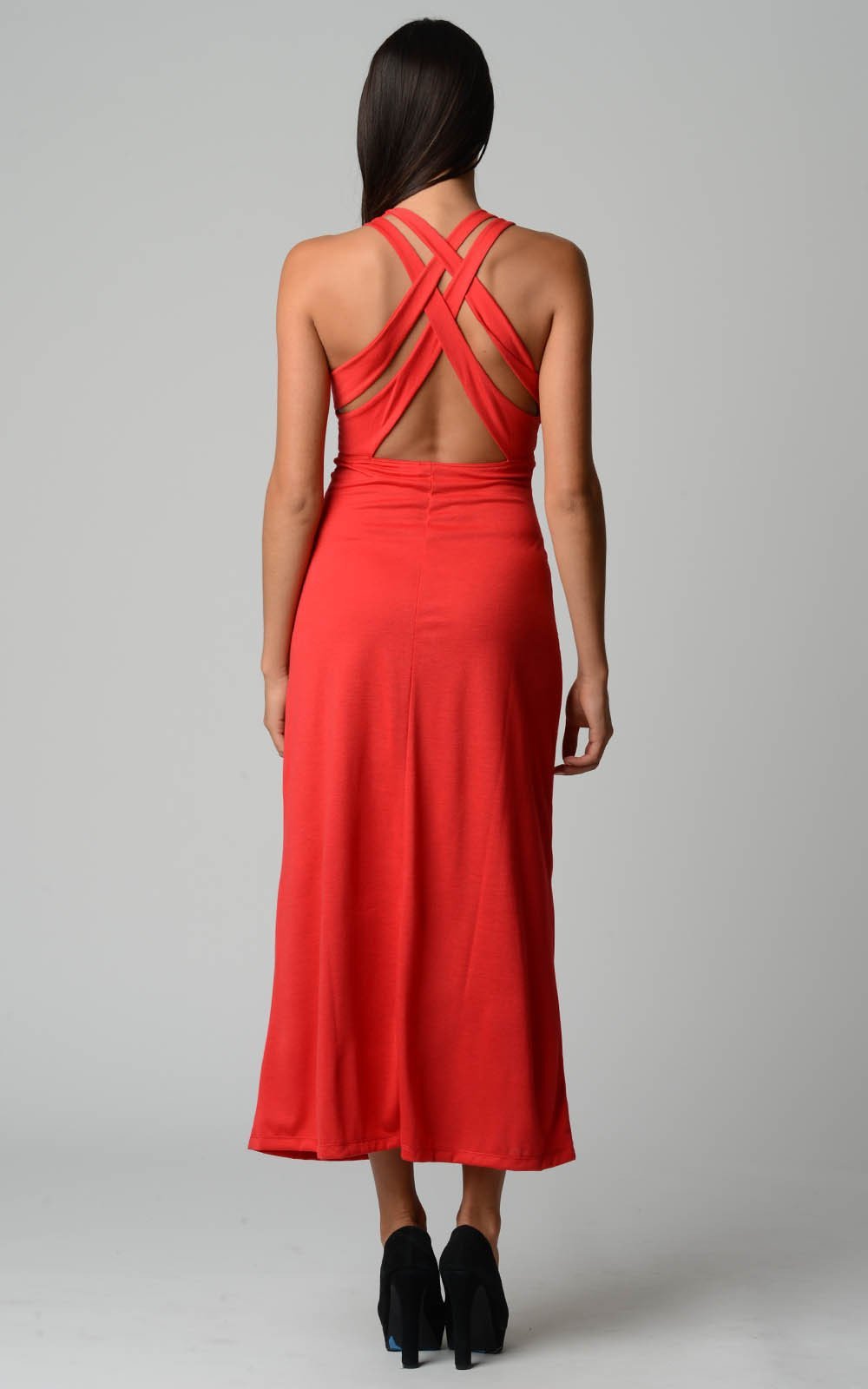 Coastal Breeze Halter Maxi Dress – Cross-Back Elegance for Every Escape