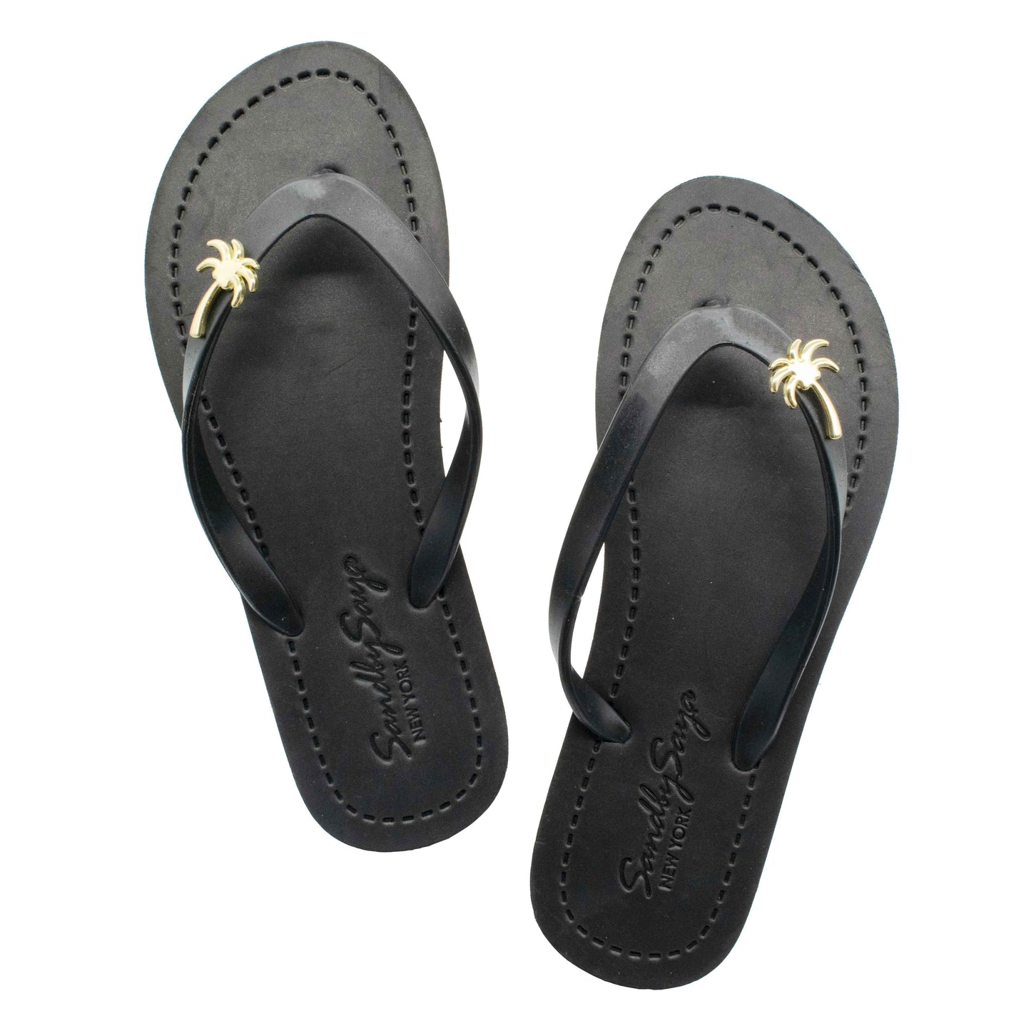 Gold Palm Charm Flip-Flop Sandals | The Sophisticated Shoppers