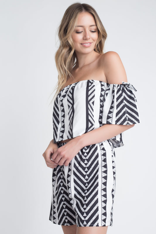 Desert Muse: Aztek Off-Shoulder 2-Piece Set