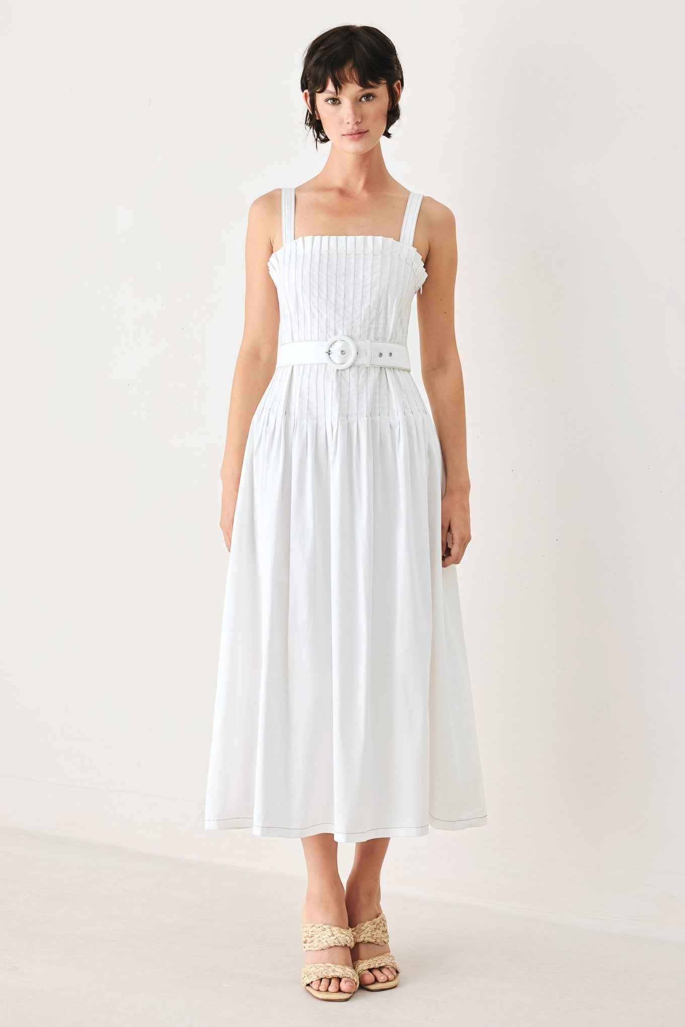Weekend in Nantucket Pintuck Midi Dress