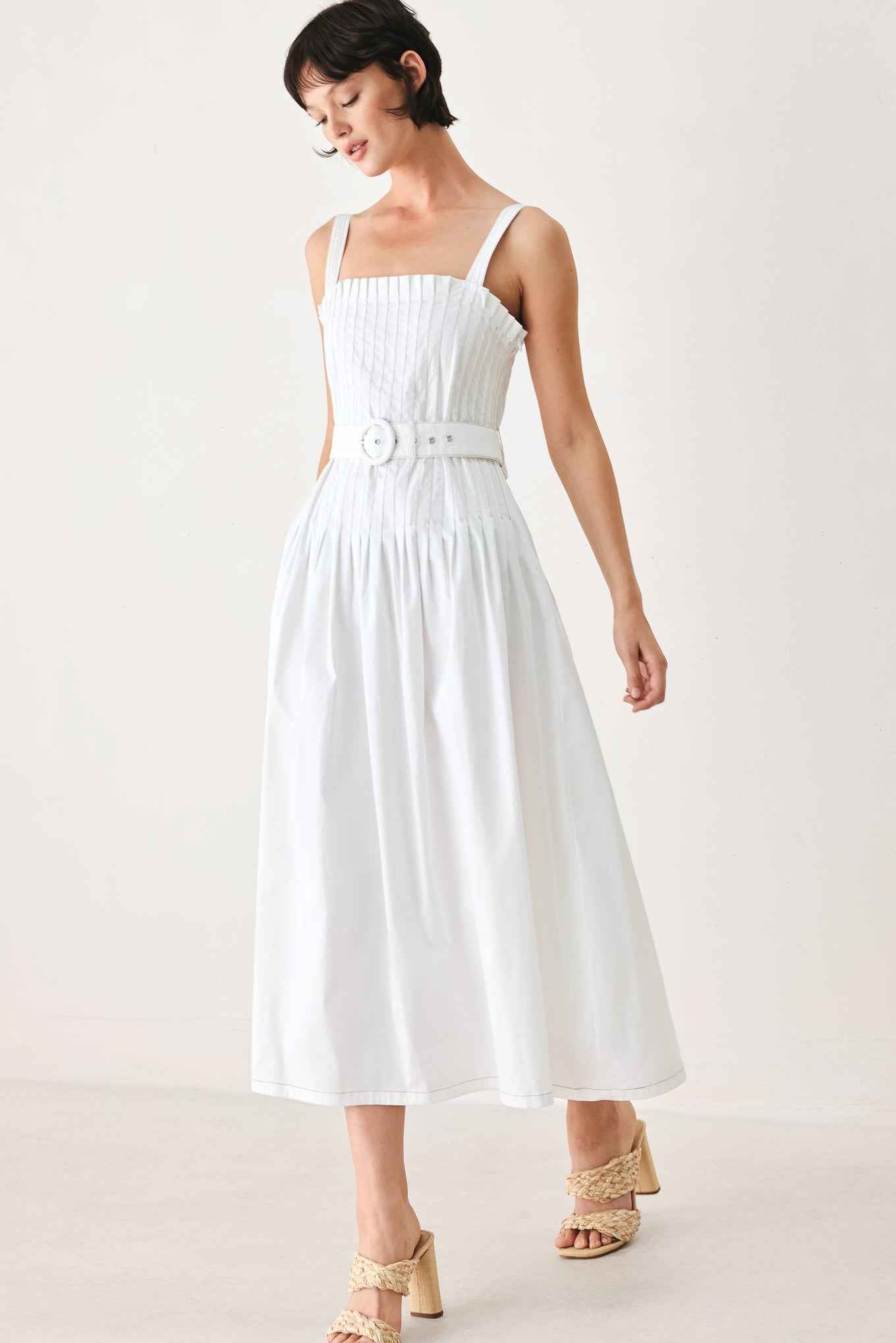 Weekend in Nantucket Pintuck Midi Dress