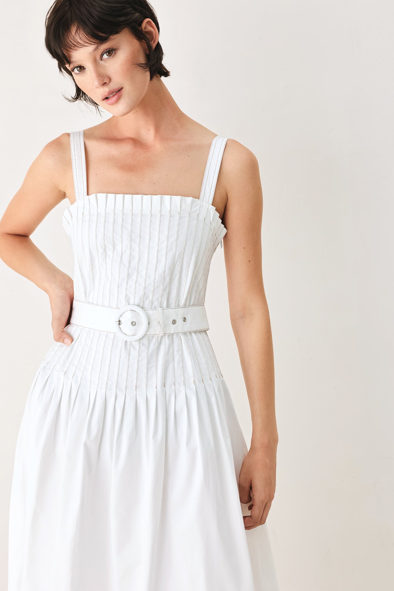 Weekend in Nantucket Pintuck Midi Dress
