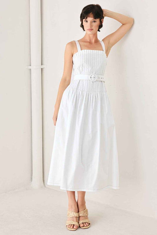 Weekend in Nantucket Pintuck Midi Dress