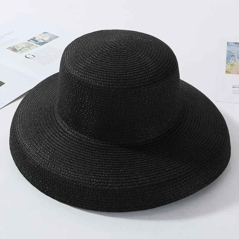 Summer Sun Hats Ladies Solid Plain Elegant Wide Brim Hat