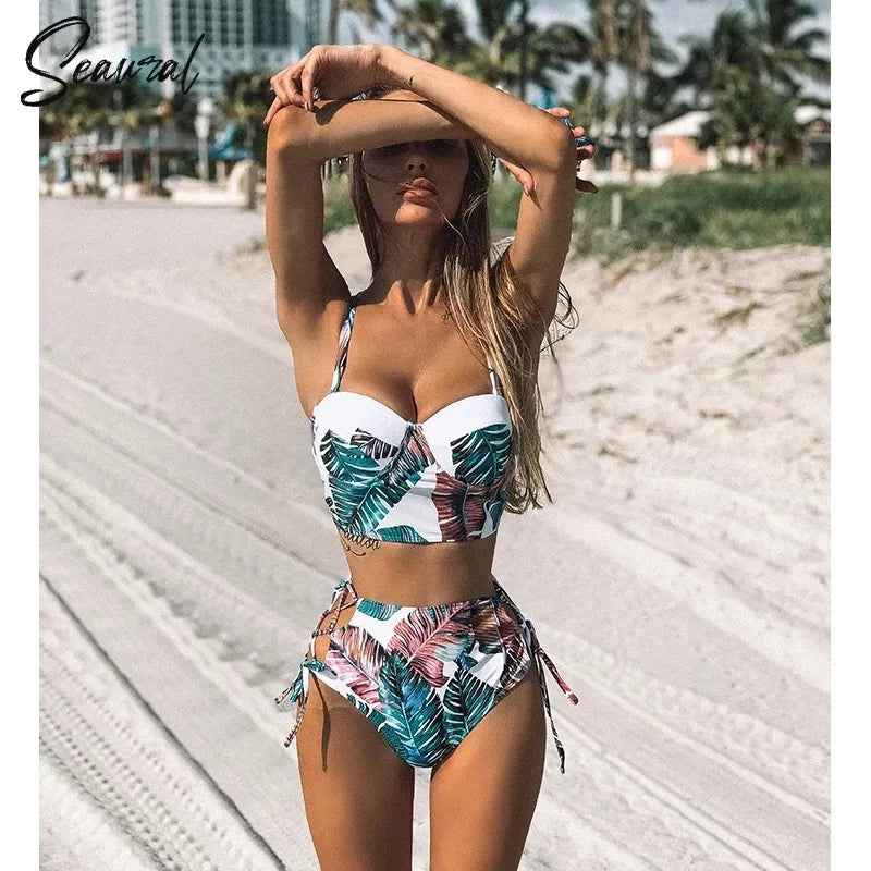 High Waist Bikini Set 2026 Mujer Push Up Bandage Bikini Swimwear