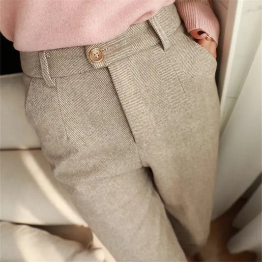 High-Waisted Tailored Harem-Style Trousers