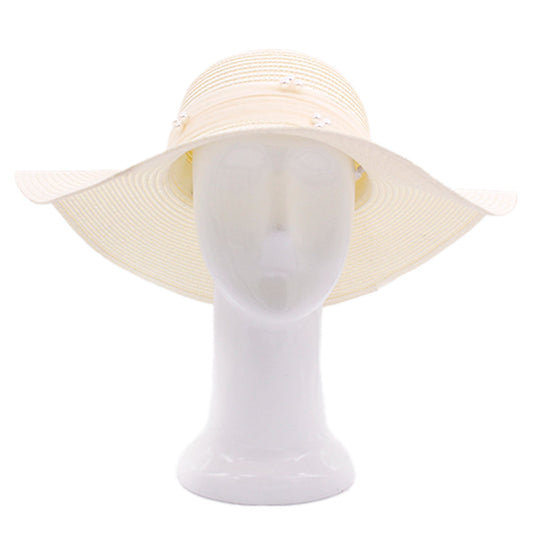 Summer Veil: Floppy Straw Sun Hat with Mesh Detail