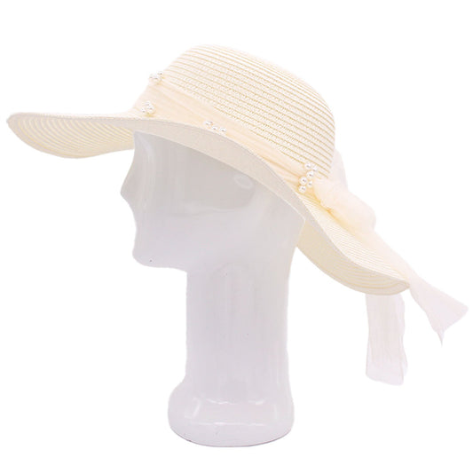 Summer Veil: Floppy Straw Sun Hat with Mesh Detail