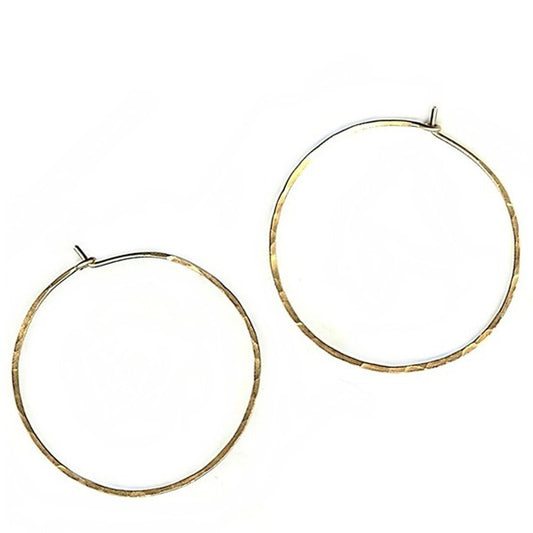 Golden Muse: Small Hammered Hoop Earrings