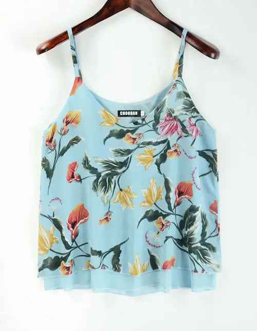Tank Top Women Chiffon Blouses New Summer Sleeveless Shirt