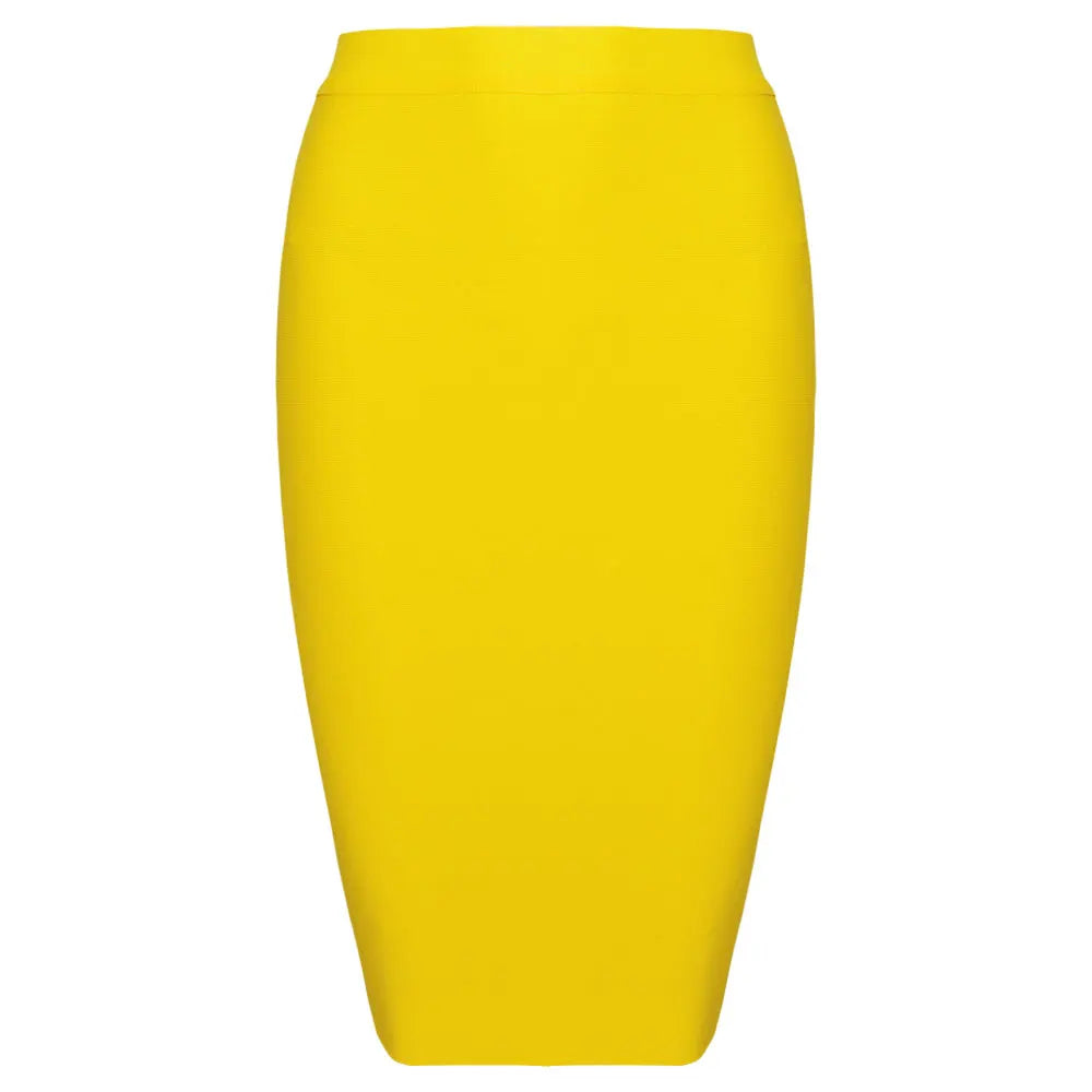Bandage Skirts Women Knee Length Elastic Bodycon Office Skirt