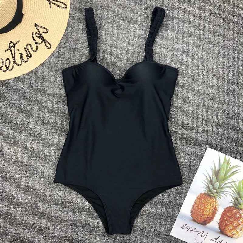 Black & White Push-Up One-Piece Monokini