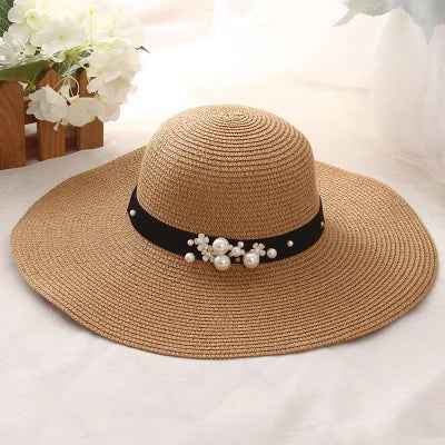 Round Top Raffia Wide Brim Straw Hats Summer Sun Hats