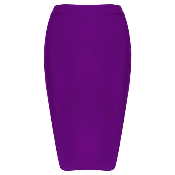 Bandage Skirts Women Knee Length Elastic Bodycon Office Skirt