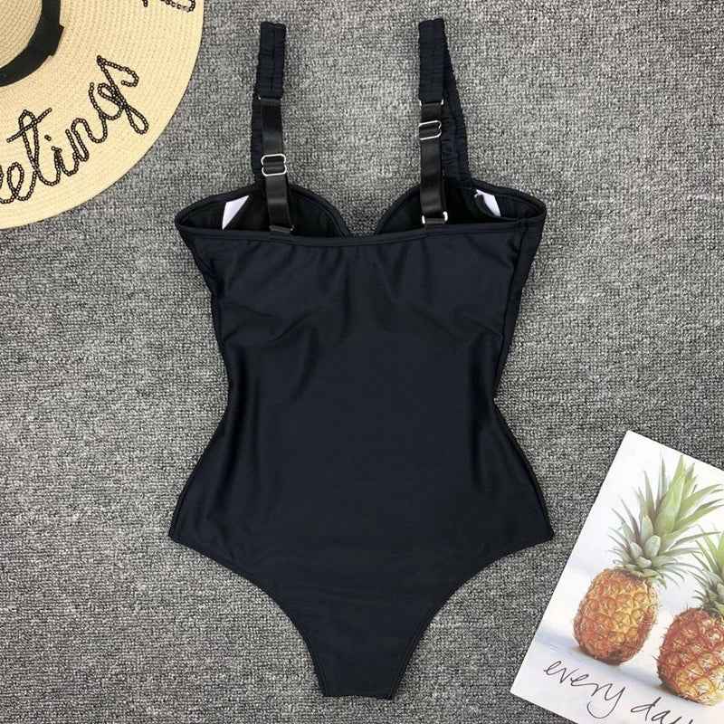 Black & White Push-Up One-Piece Monokini
