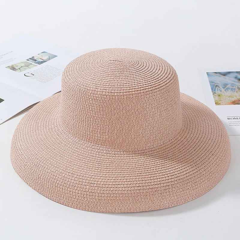 Summer Sun Hats Ladies Solid Plain Elegant Wide Brim Hat