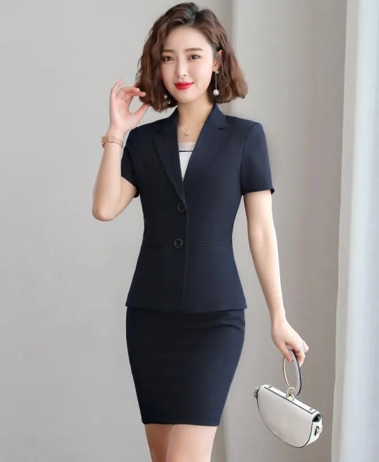 Short Sleeve Blazer & Trousers Set for Corporate Authority | Sophisticata™