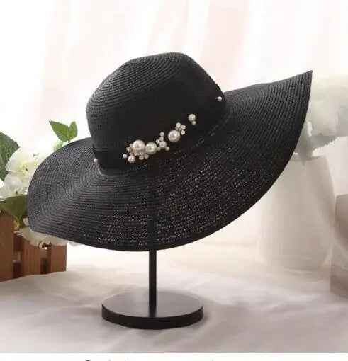 Round Top Raffia Wide Brim Straw Hats Summer Sun Hats