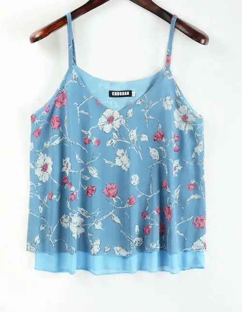 Tank Top Women Chiffon Blouses New Summer Sleeveless Shirt