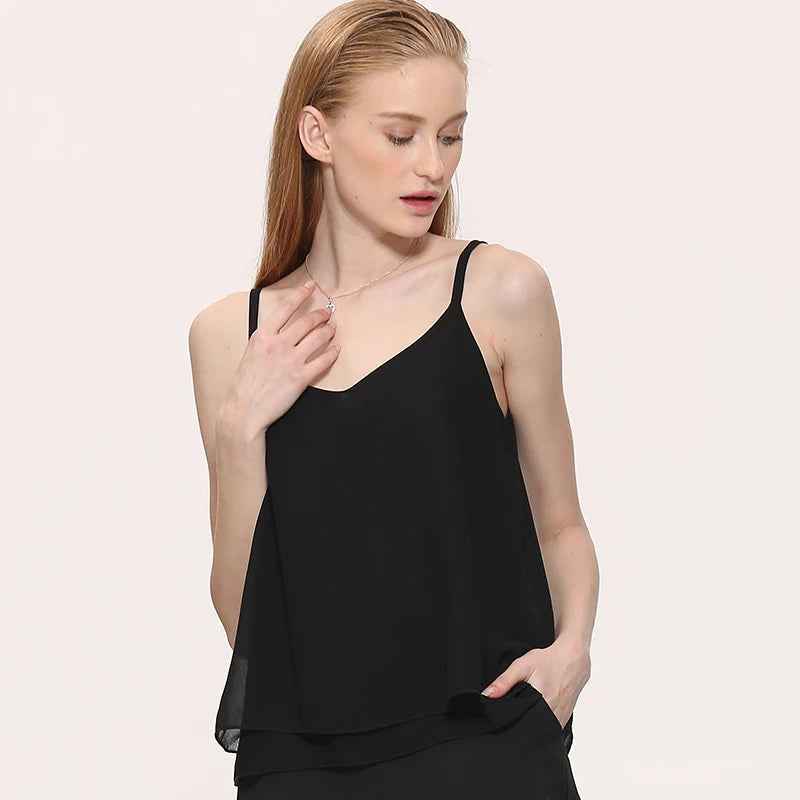 Tank Top Women Chiffon Blouses New Summer Sleeveless Shirt