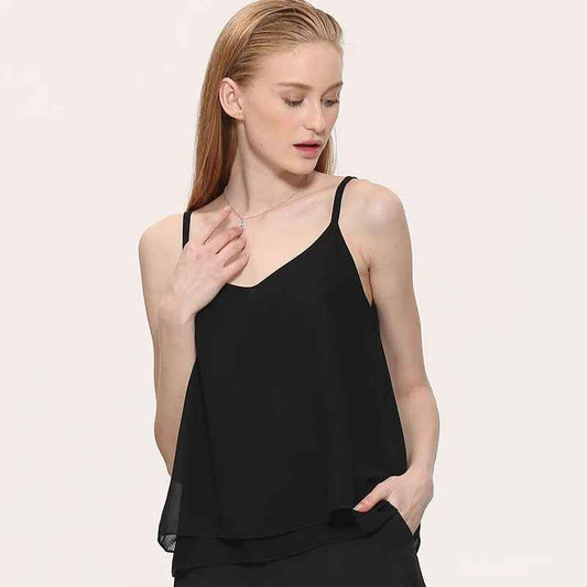 Tank Top Women Chiffon Blouses New Summer Sleeveless Shirt