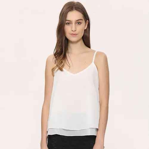 Tank Top Women Chiffon Blouses New Summer Sleeveless Shirt