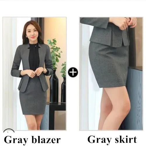 Fashion Business Women Suit Work Wear Office Ladies Slim Blazer and Trousers Set