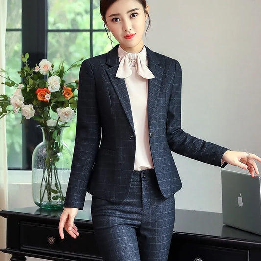 Business Long Sleeve Blazer and Trousers Set | Sophisticata™
