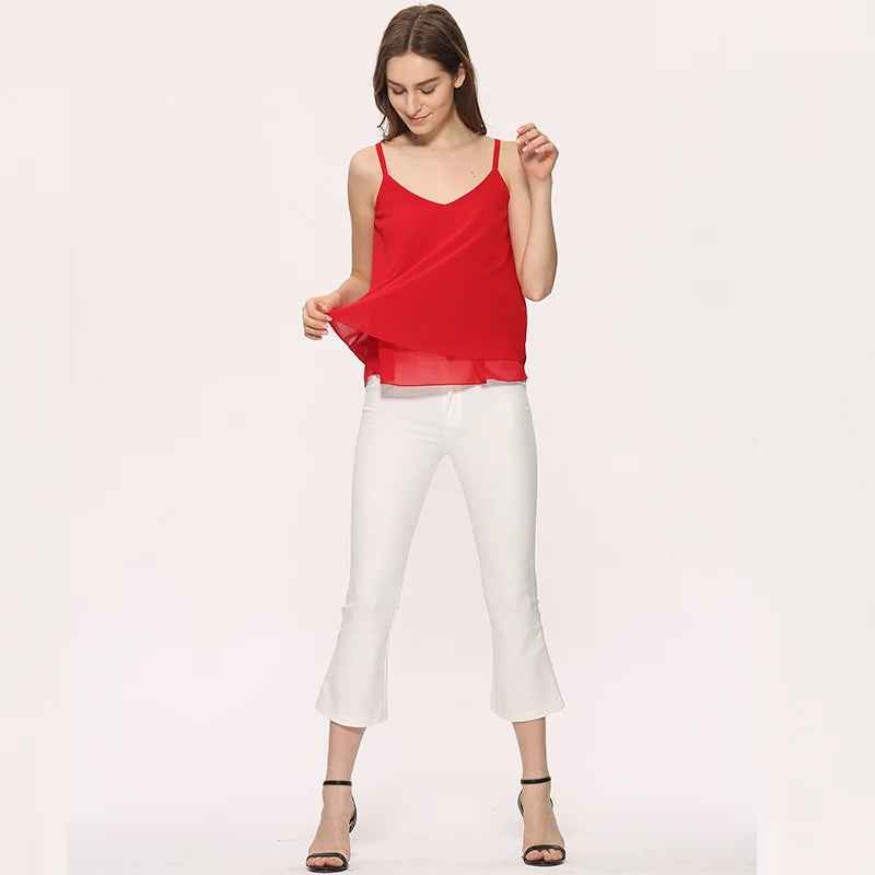 Tank Top Women Chiffon Blouses New Summer Sleeveless Shirt