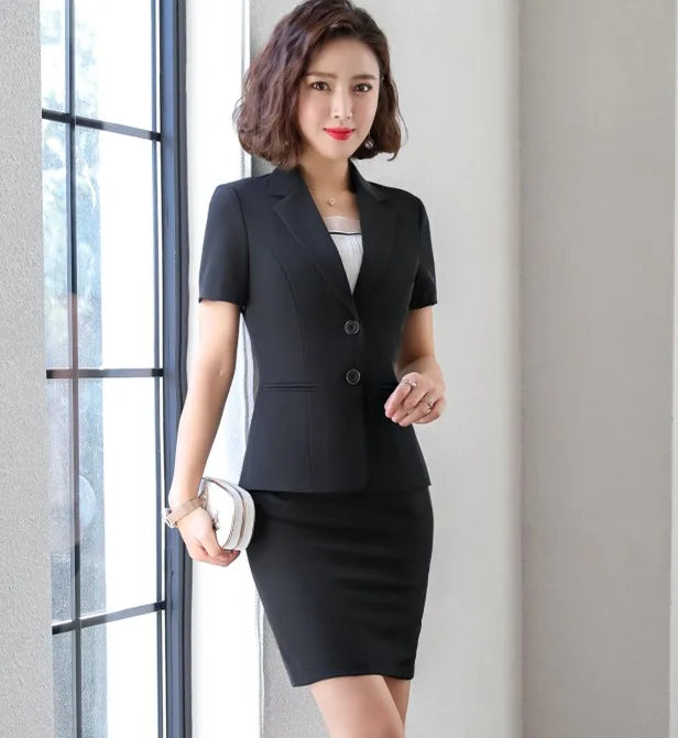 Short Sleeve Blazer & Trousers Set for Corporate Authority | Sophisticata™
