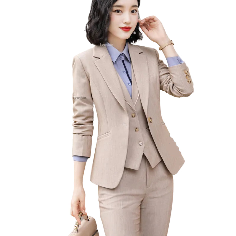 Three-Piece Tailored Pant Suit Set
