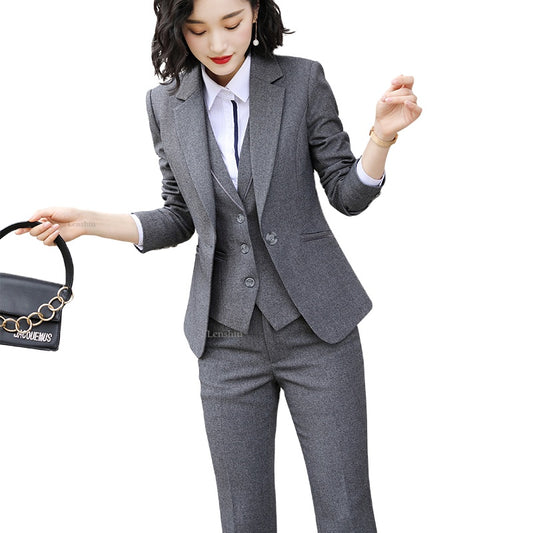 Three-Piece Tailored Pant Suit Set