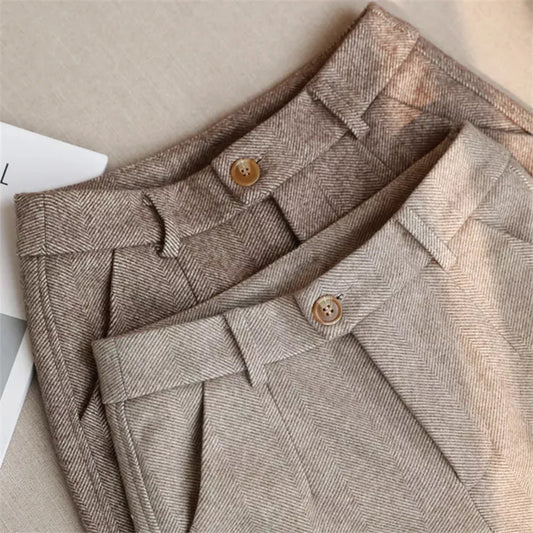 High-Waisted Tailored Harem-Style Trousers