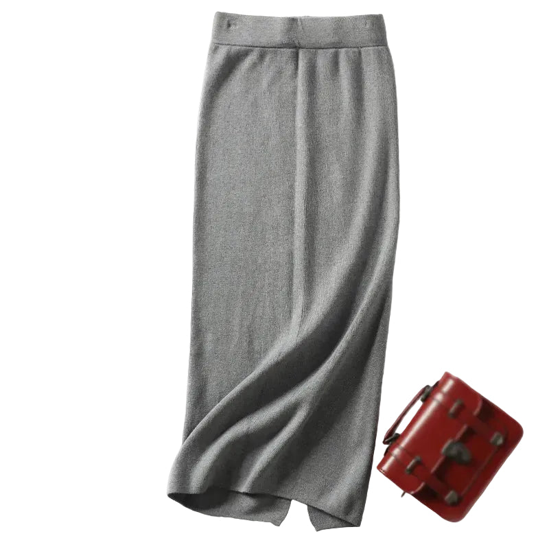 Women Sweater Skirt Pencil Midi Knitted Skirt High Waist