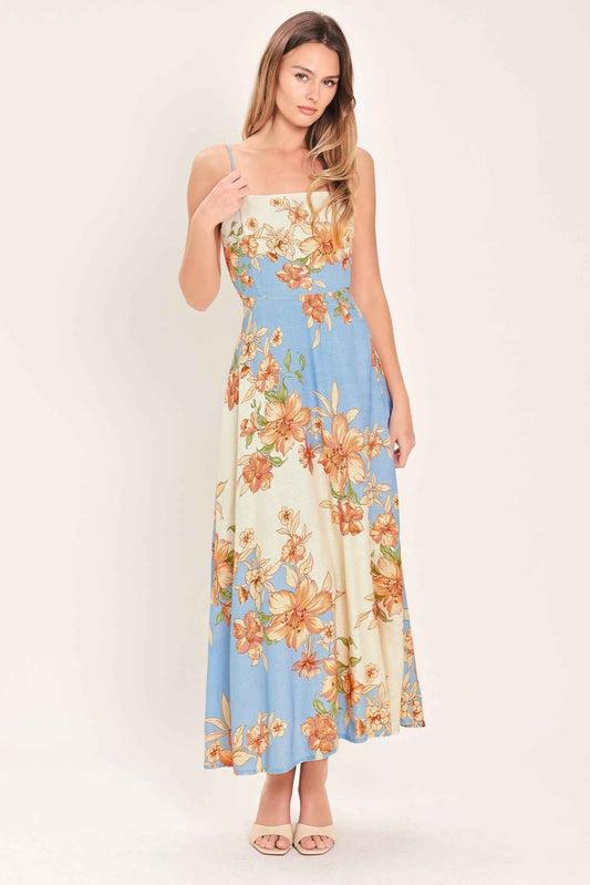 Summer Serenade Strappy Woven Midi Dress