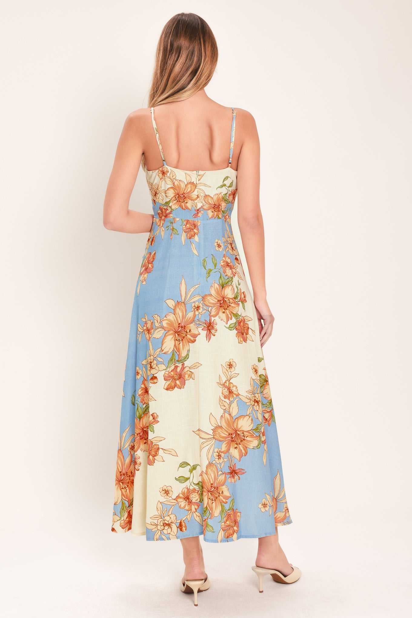 Summer Serenade Strappy Woven Midi Dress