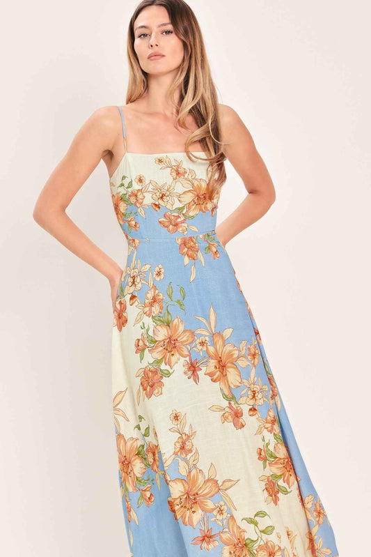 Summer Serenade Strappy Woven Midi Dress
