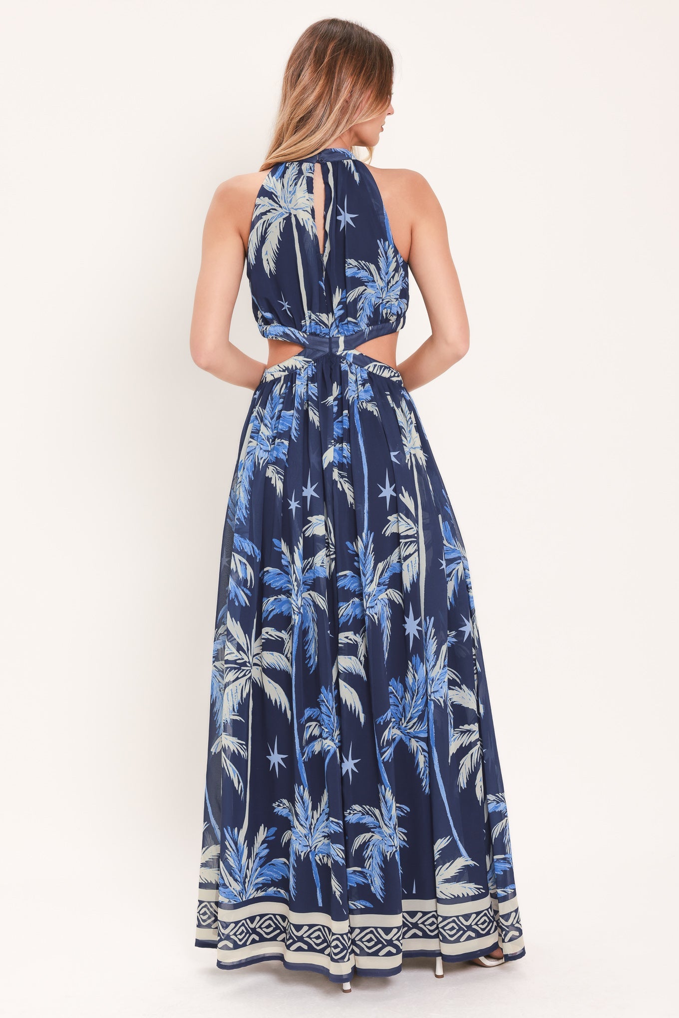 Coastal Stargazer Halter Maxi Dress