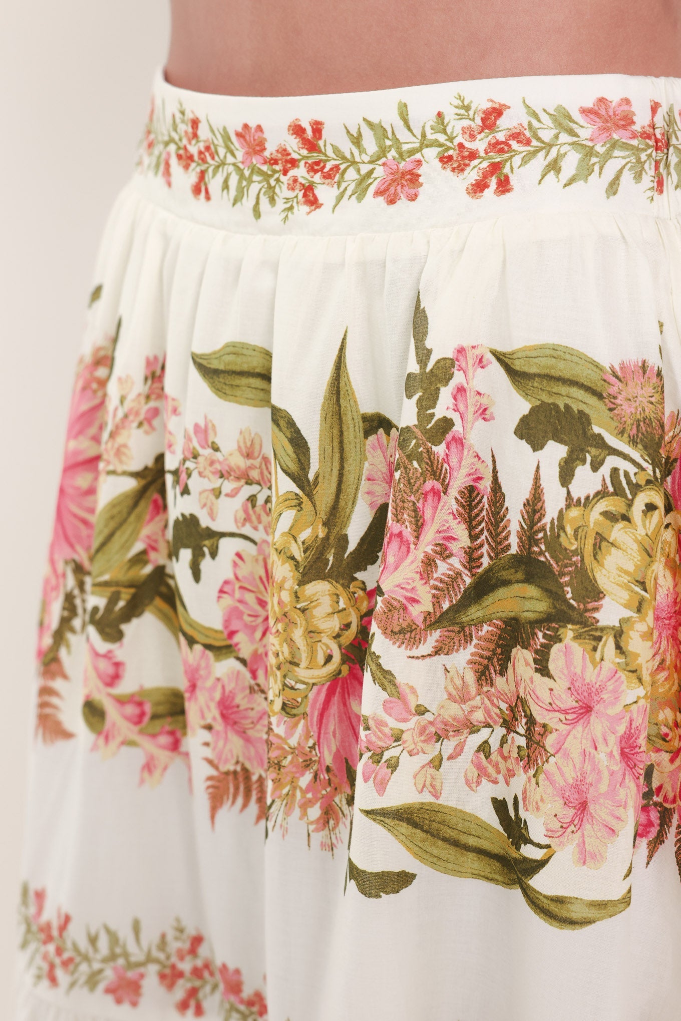Botanical Escape Floral Tiered Maxi Skirt