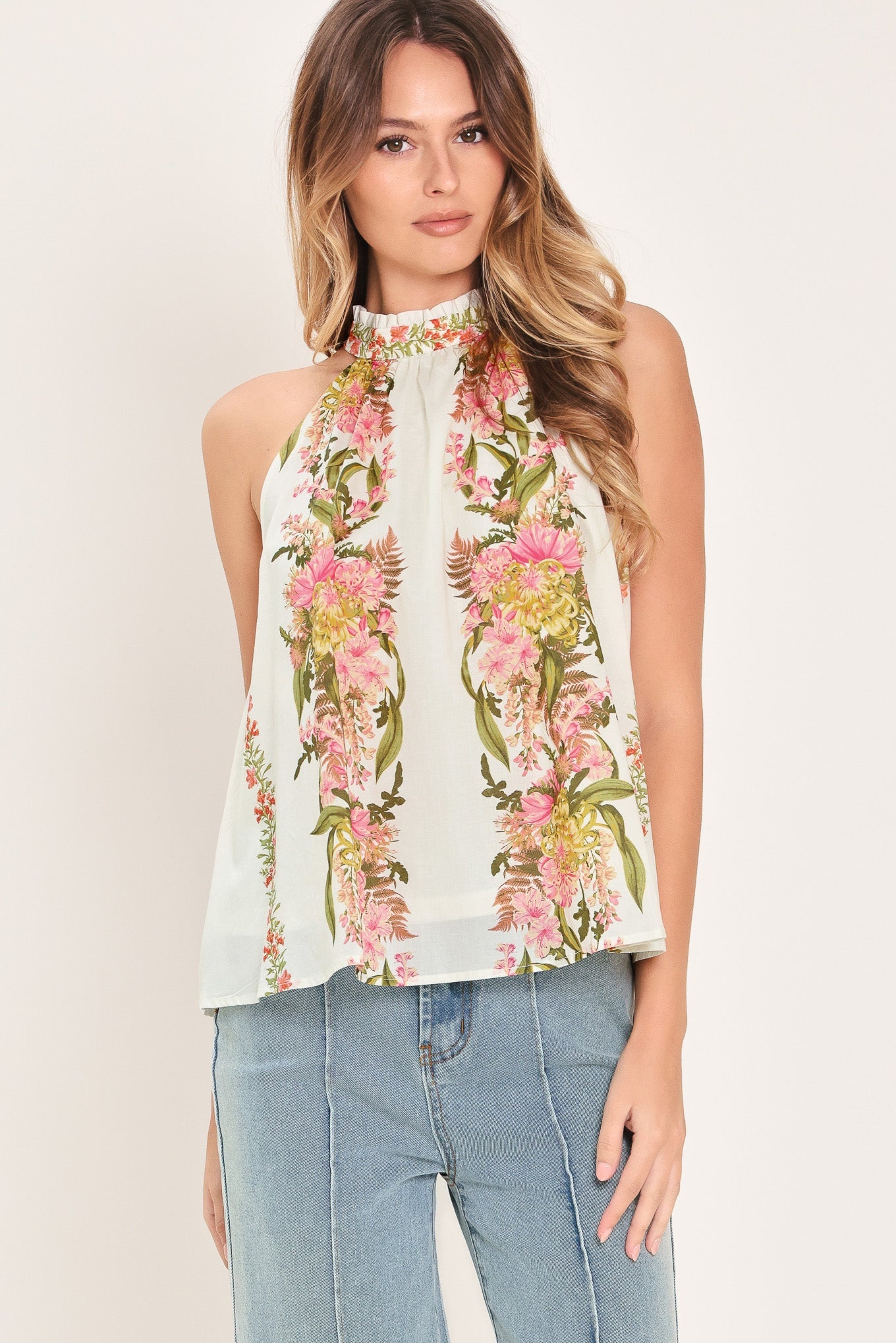Botanical Escape Floral Halter Top