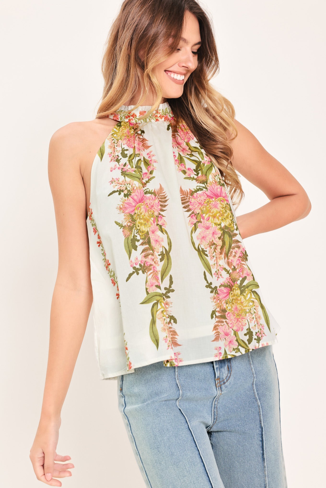 Botanical Escape Floral Halter Top